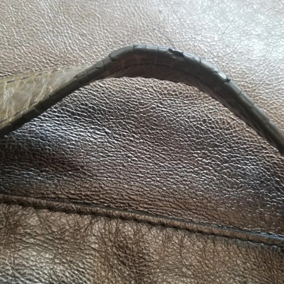 Coach Silver Grey Crossbody Bag  Satchel Leather - Picture 7 of 14